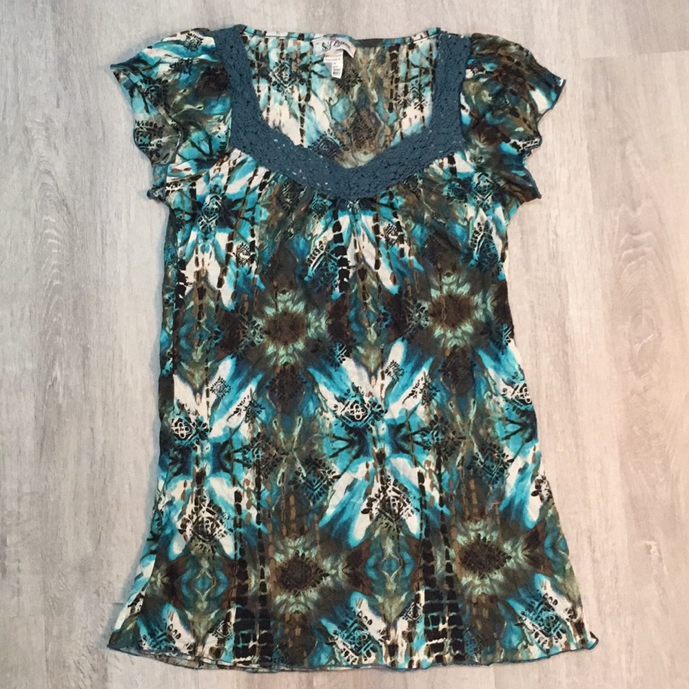Self Esteem Multicolored Short Sleeve Top XS